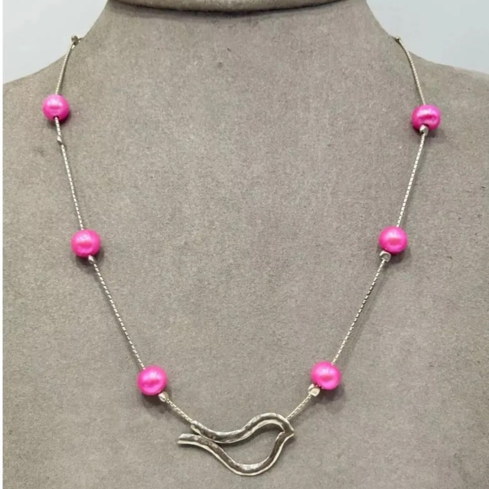 Didae Israel 925 Pink Perals & Dove Pendant.